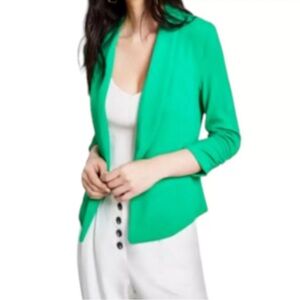 Bar III Green Textured Blazer with Lapel